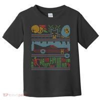 Retro Bat Mobile Gamer Nerdy Ugly Christmas Toddler T-Shirt thumb 0