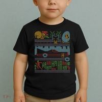 Retro Bat Mobile Gamer Nerdy Ugly Christmas Toddler T-Shirt thumb 2