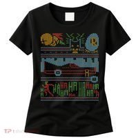 Retro Bat Mobile Gamer Nerdy Ugly Christmas Women's T-Shirt thumb 0