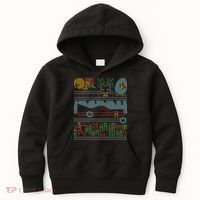 Retro Bat Mobile Gamer Nerdy Ugly Christmas Kids Hoodie thumb 0