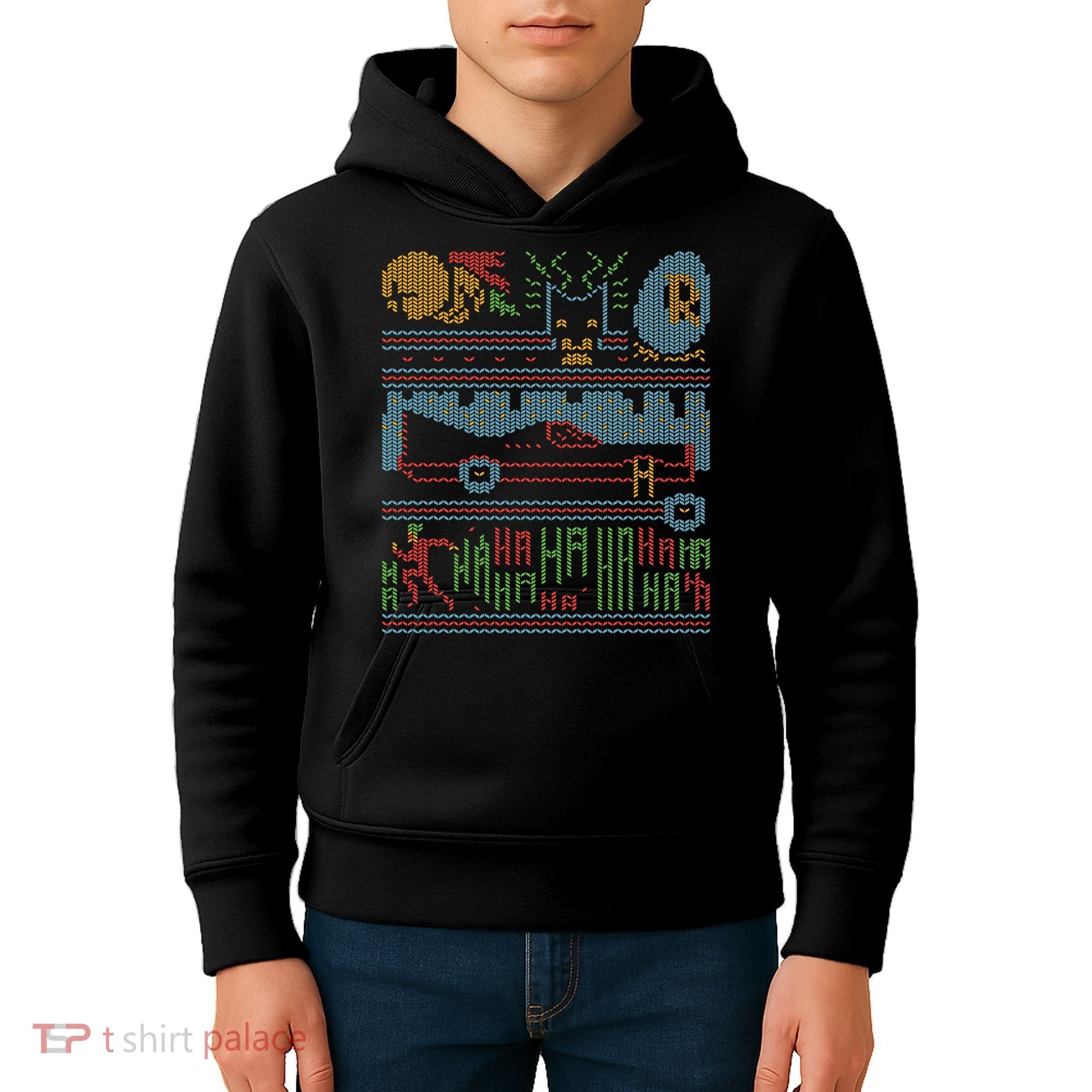 Retro Bat Mobile Gamer Nerdy Ugly Christmas Kids Hoodie