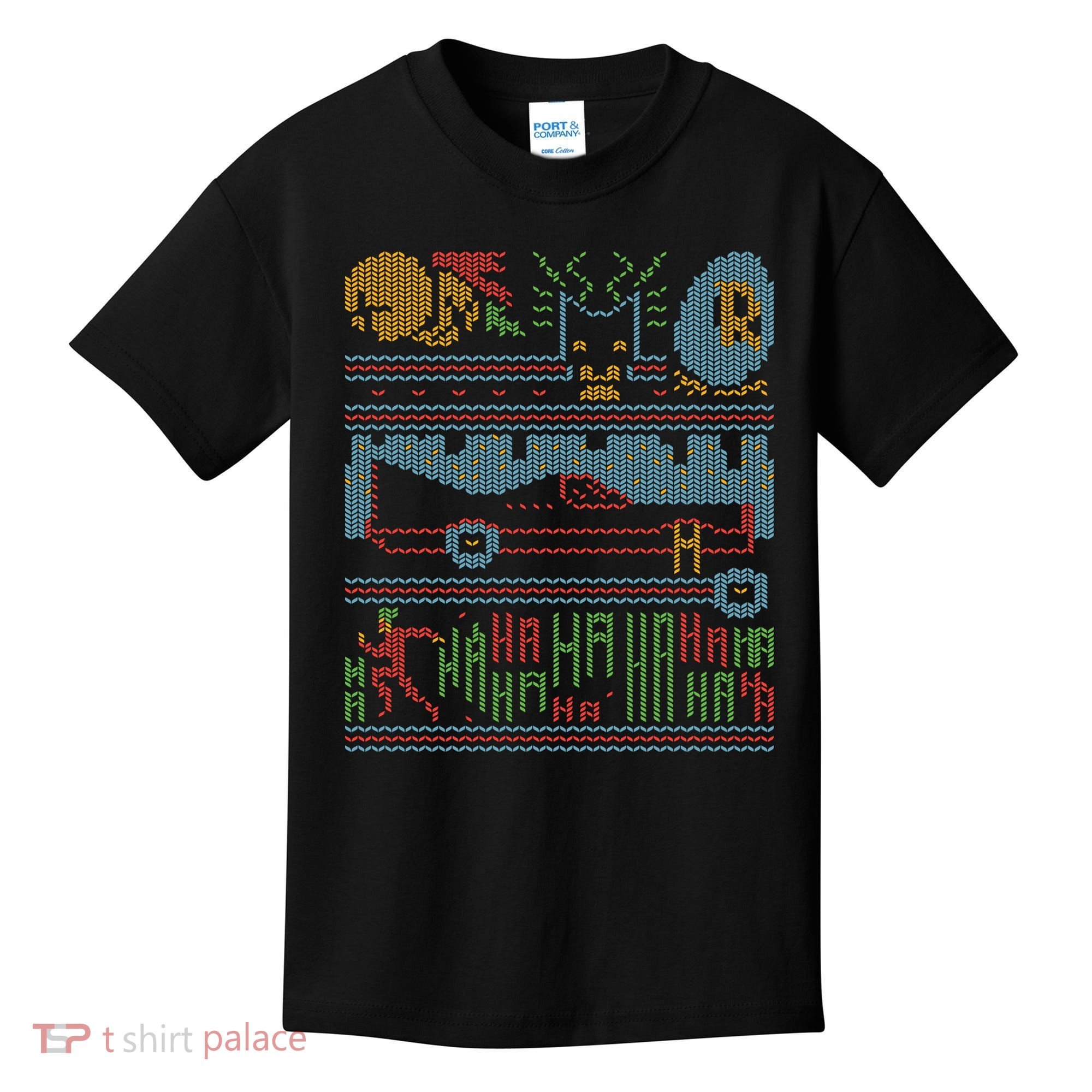 Retro Bat Mobile Gamer Nerdy Ugly Christmas Kids T-Shirt