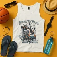 Raised By Mama On Dolly And Jesus Tank Top thumb 4