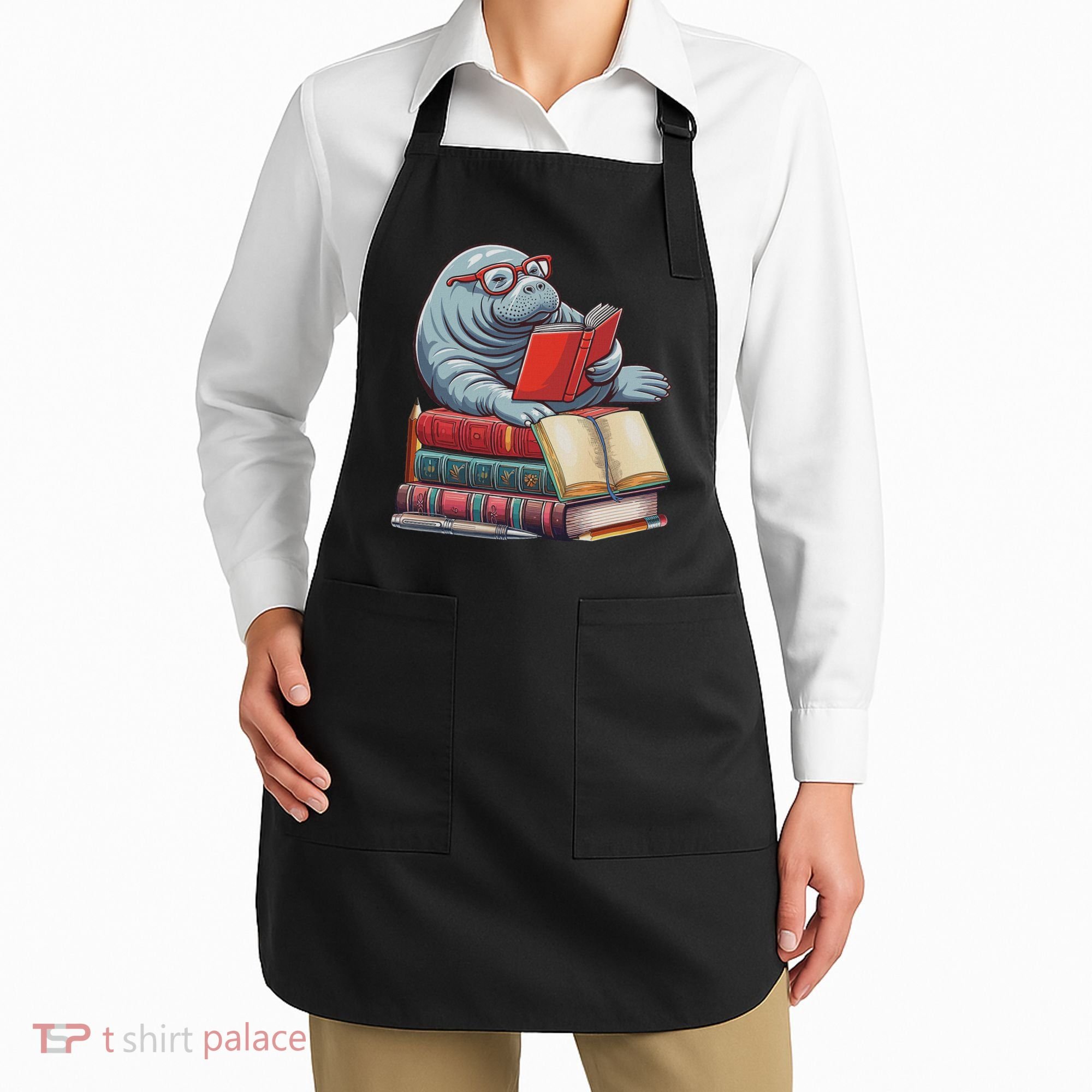 Reading Books Matching Bookworm Readers Librarian Apron