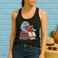 Reading Books Matching Bookworm Readers Librarian Women's Tank Top thumb 2