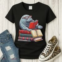Reading Books Matching Bookworm Readers Librarian Women's T-Shirt thumb 3