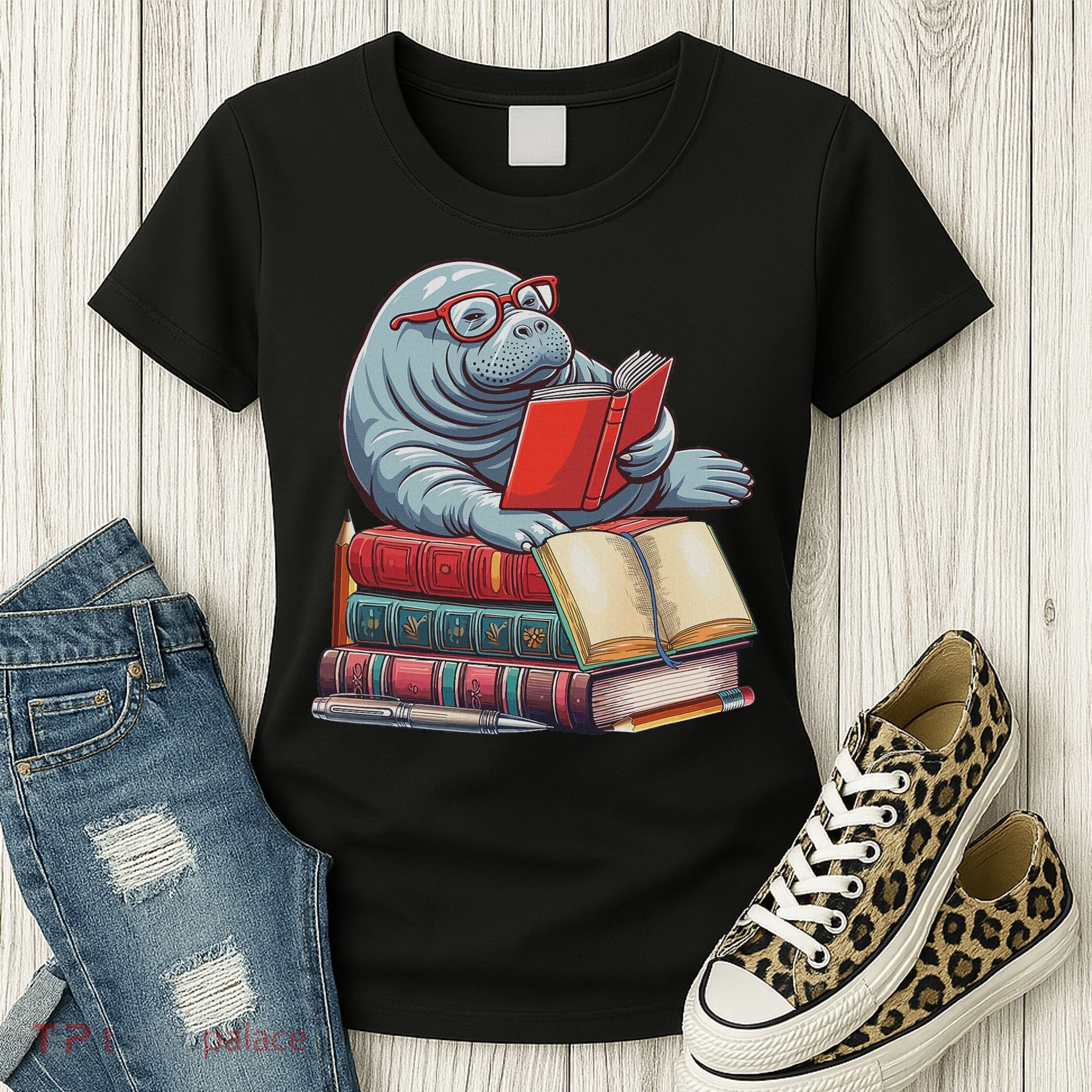 Reading Books Matching Bookworm Readers Librarian Women's T-Shirt