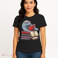Reading Books Matching Bookworm Readers Librarian Women's T-Shirt thumb 4