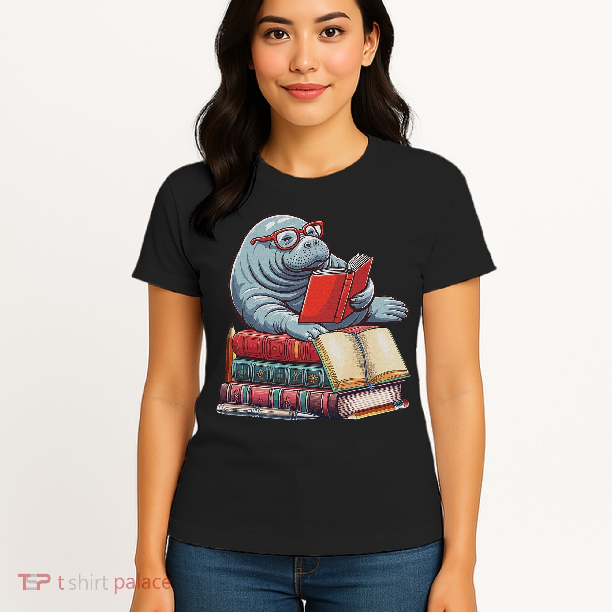 Reading Books Matching Bookworm Readers Librarian Women's T-Shirt
