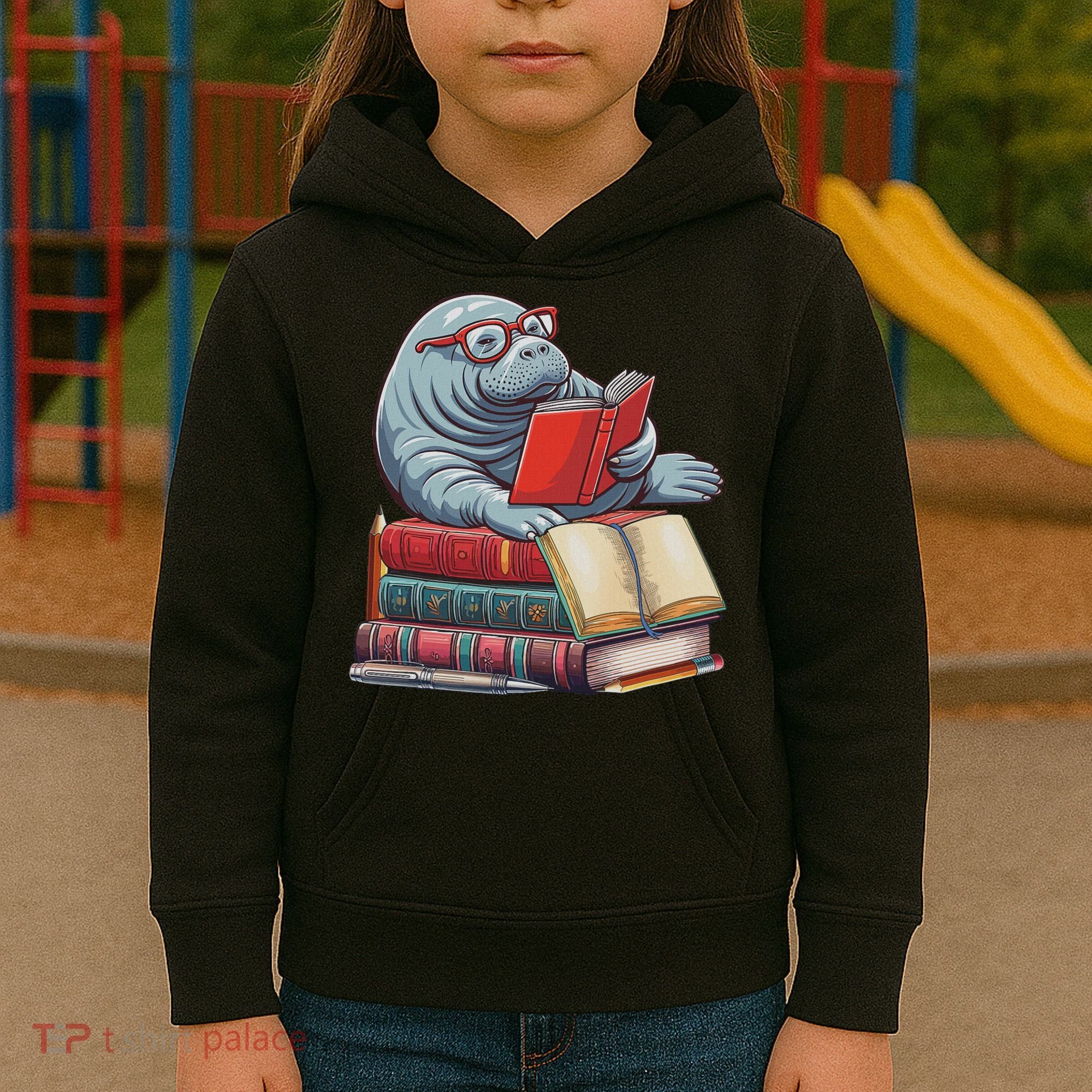 Reading Books Matching Bookworm Readers Librarian Kids Hoodie