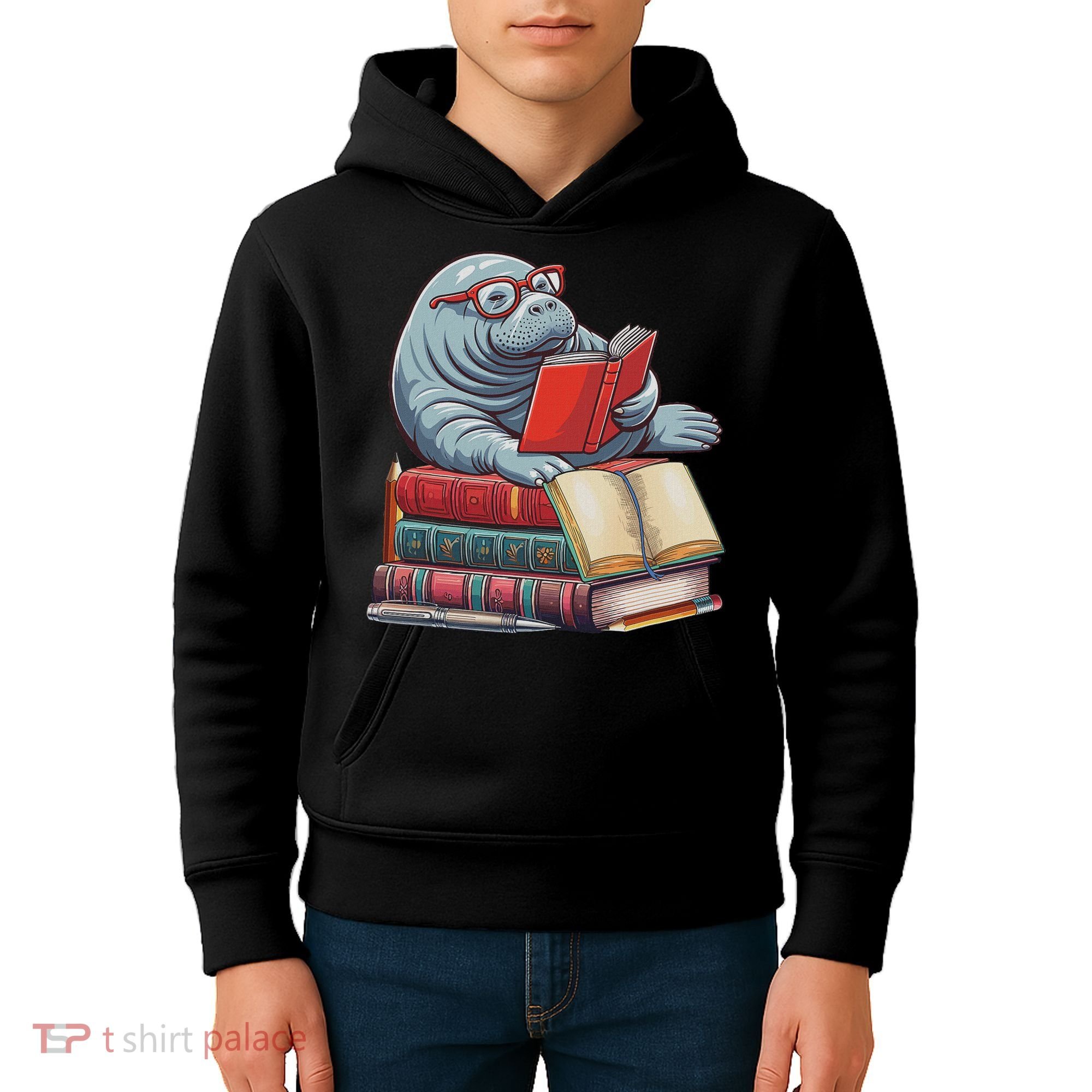 Reading Books Matching Bookworm Readers Librarian Kids Hoodie