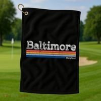 Retro Baltimore Maryland Golf Towel thumb 1