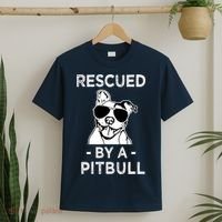 Rescued by my Pitbull Dog funny saying T-Shirt thumb 2