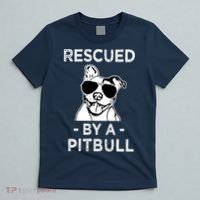 Rescued by my Pitbull Dog funny saying T-Shirt thumb 5