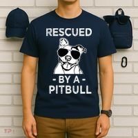 Rescued by my Pitbull Dog funny saying T-Shirt thumb 6