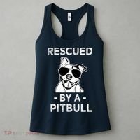 Rescued by my Pitbull Dog funny saying Women's Tank Top thumb 3