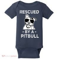 Rescued by my Pitbull Dog funny saying Baby Bodysuit thumb 0