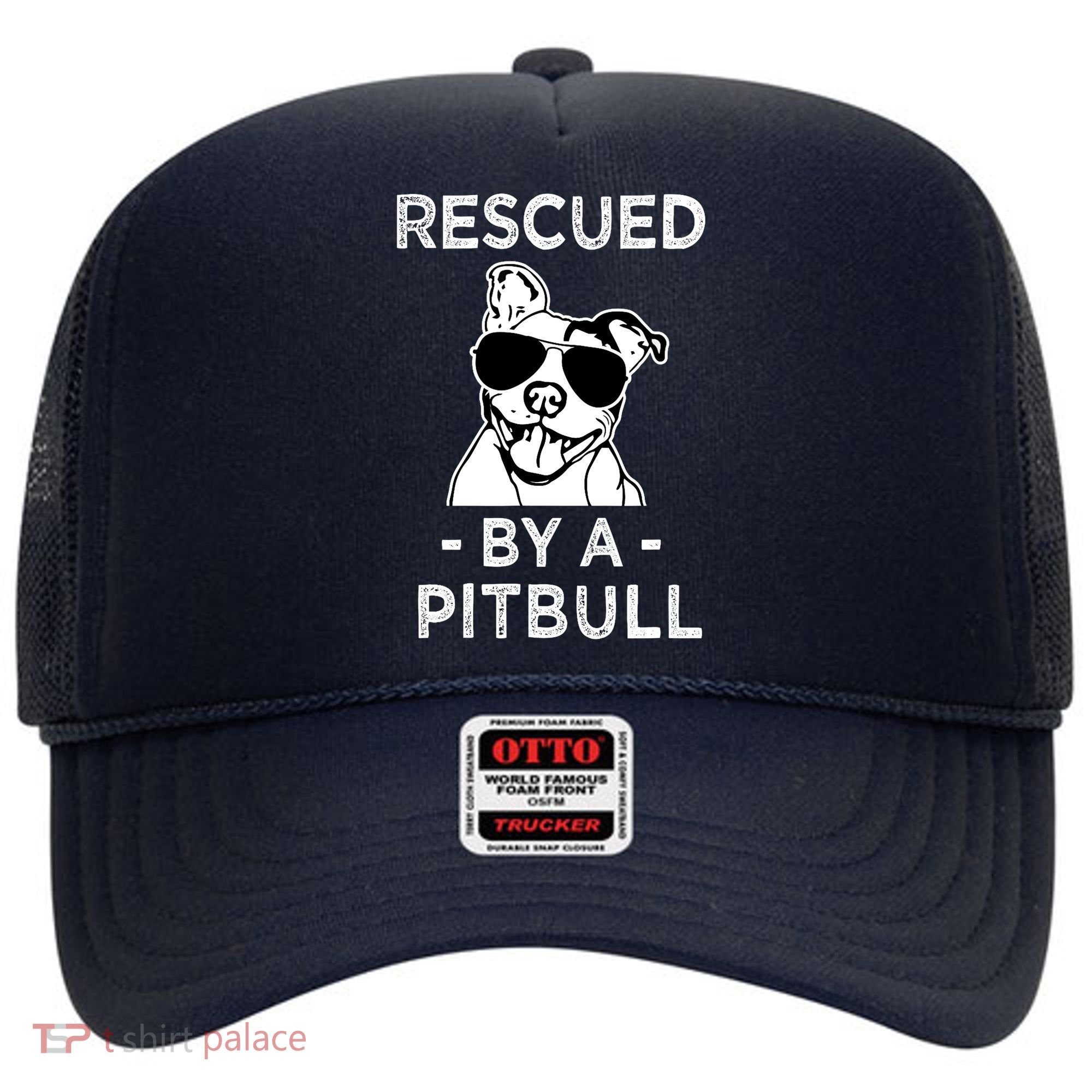 Rescued by my Pitbull Dog funny saying Hat