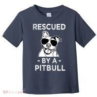Rescued by my Pitbull Dog funny saying Toddler T-Shirt thumb 0