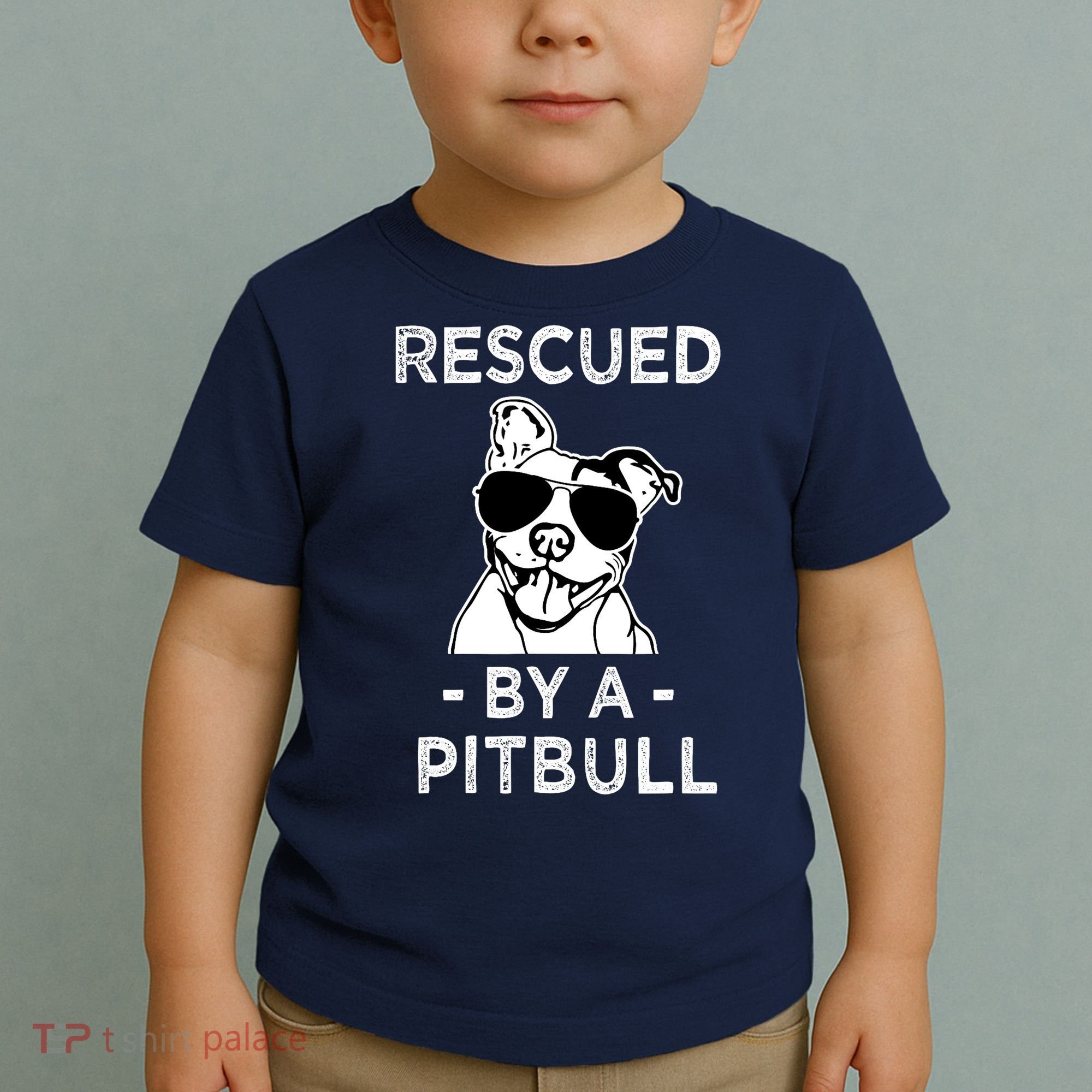 Rescued by my Pitbull Dog funny saying Toddler T-Shirt