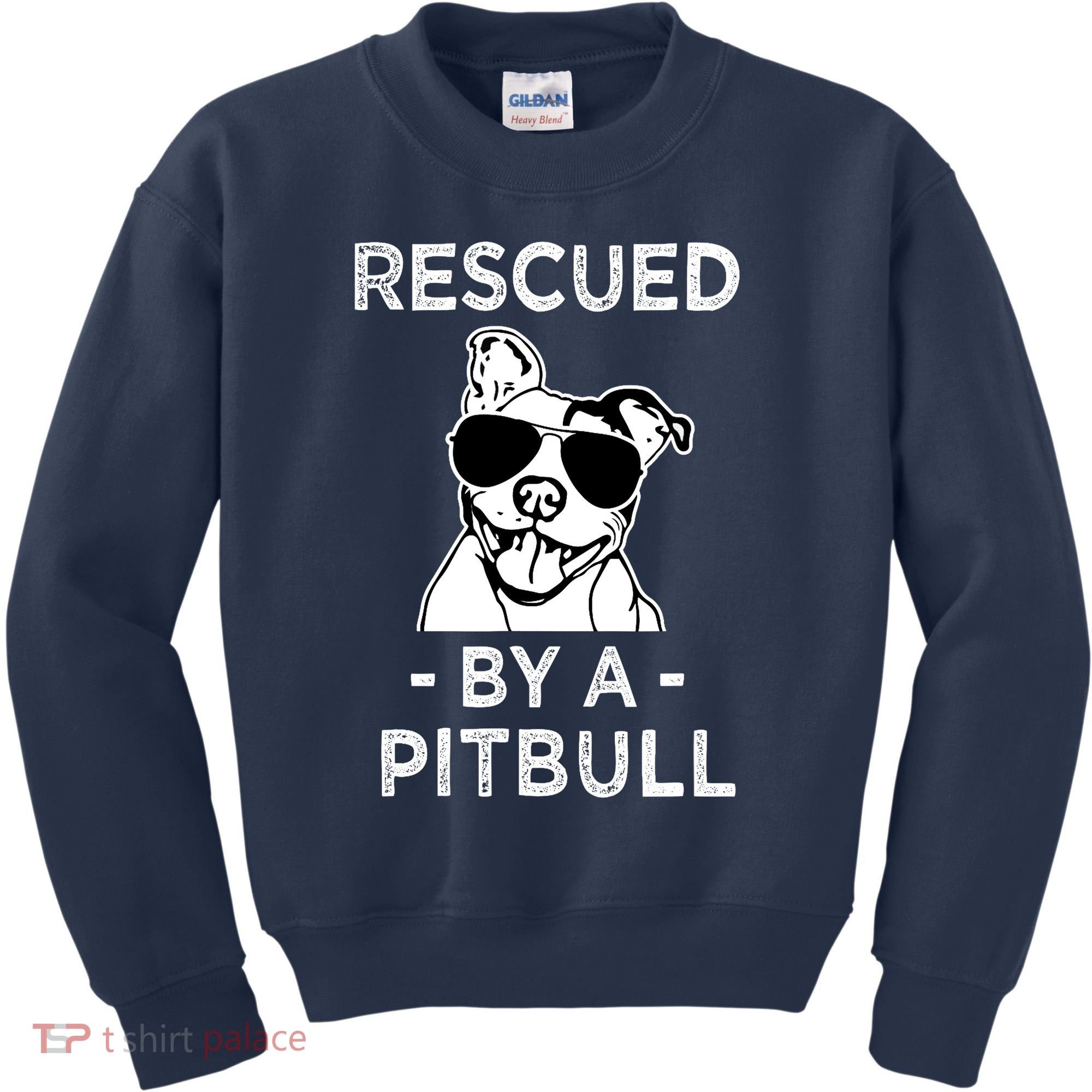 Rescued by my Pitbull Dog funny saying Kids Sweatshirt