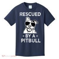 Rescued by my Pitbull Dog funny saying Kids T-Shirt thumb 0