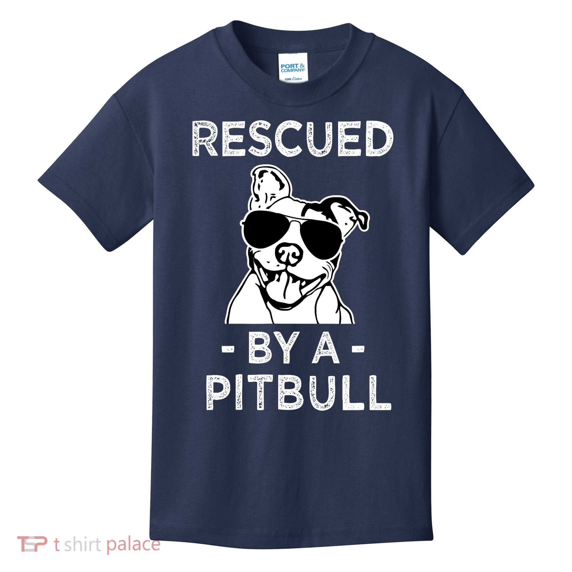 Rescued by my Pitbull Dog funny saying Kids T-Shirt
