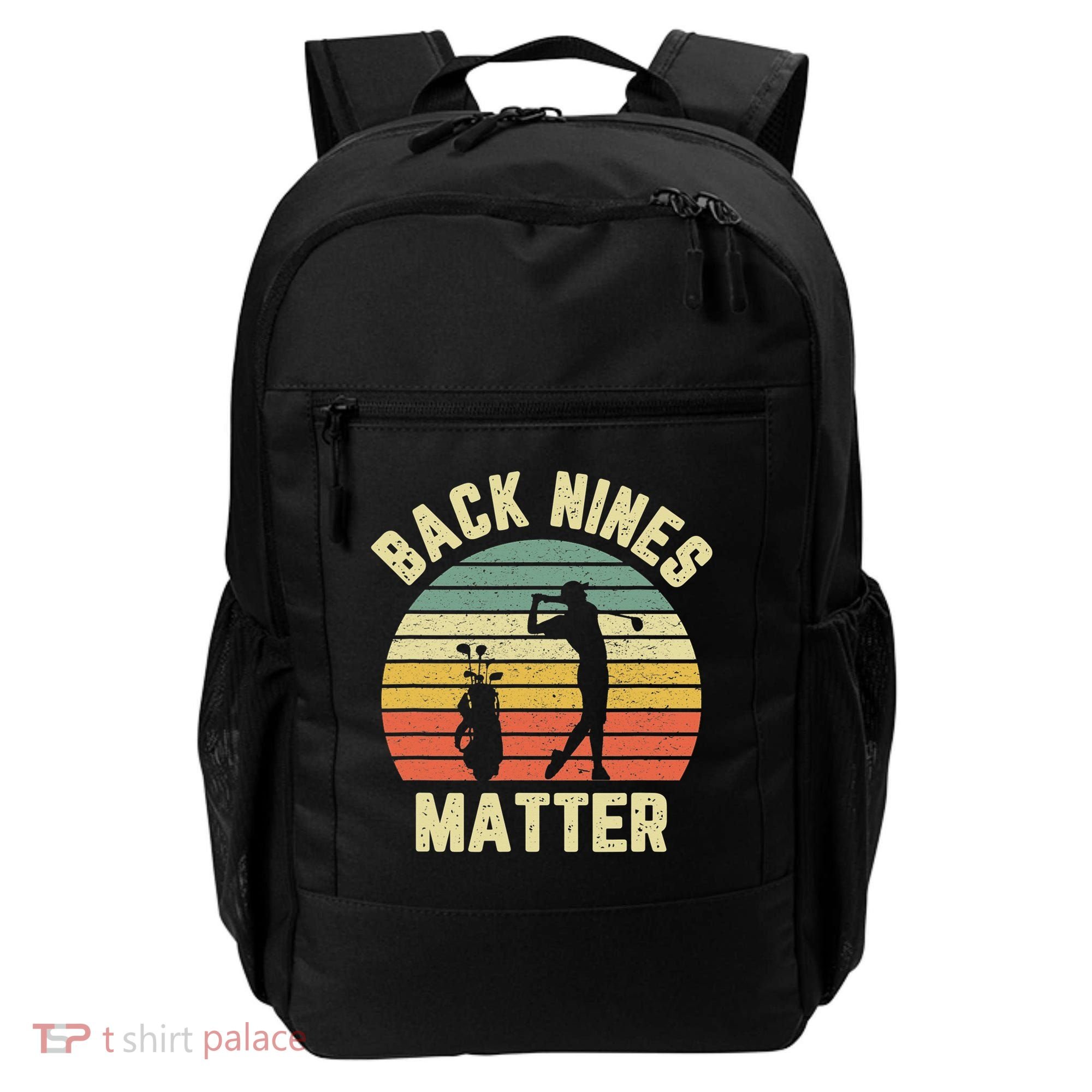 Retro Back Nines Matter Golfing Lover Golf Putt Backpack