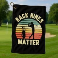 Retro Back Nines Matter Golfing Lover Golf Putt Golf Towel thumb 1