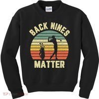 Retro Back Nines Matter Golfing Lover Golf Putt Kids Sweatshirt thumb 0