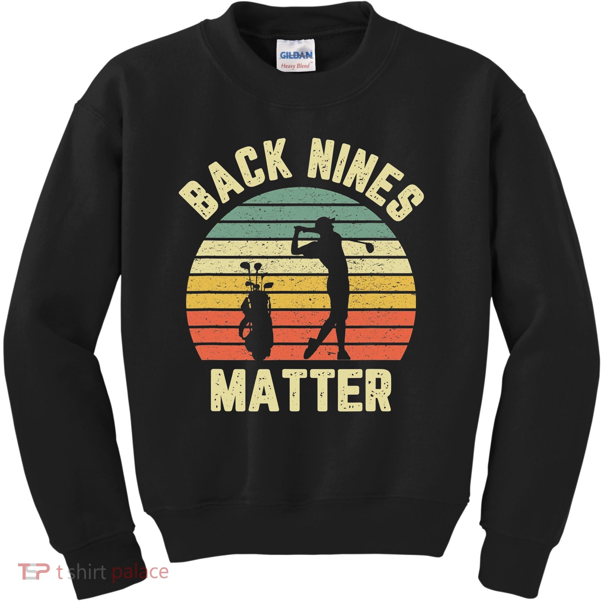 Retro Back Nines Matter Golfing Lover Golf Putt Kids Sweatshirt