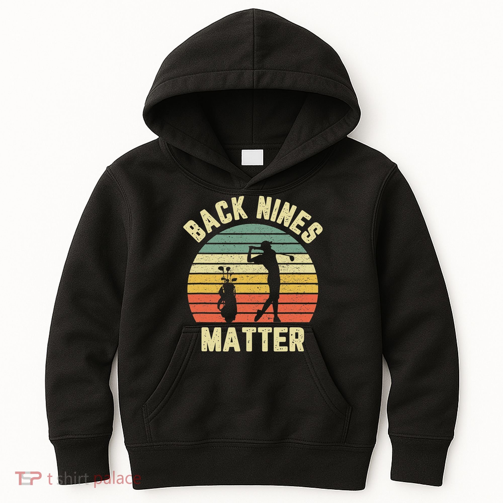 Retro Back Nines Matter Golfing Lover Golf Putt Kids Hoodie