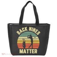 Retro Back Nines Matter Golfing Lover Golf Putt Tote Bag thumb 0