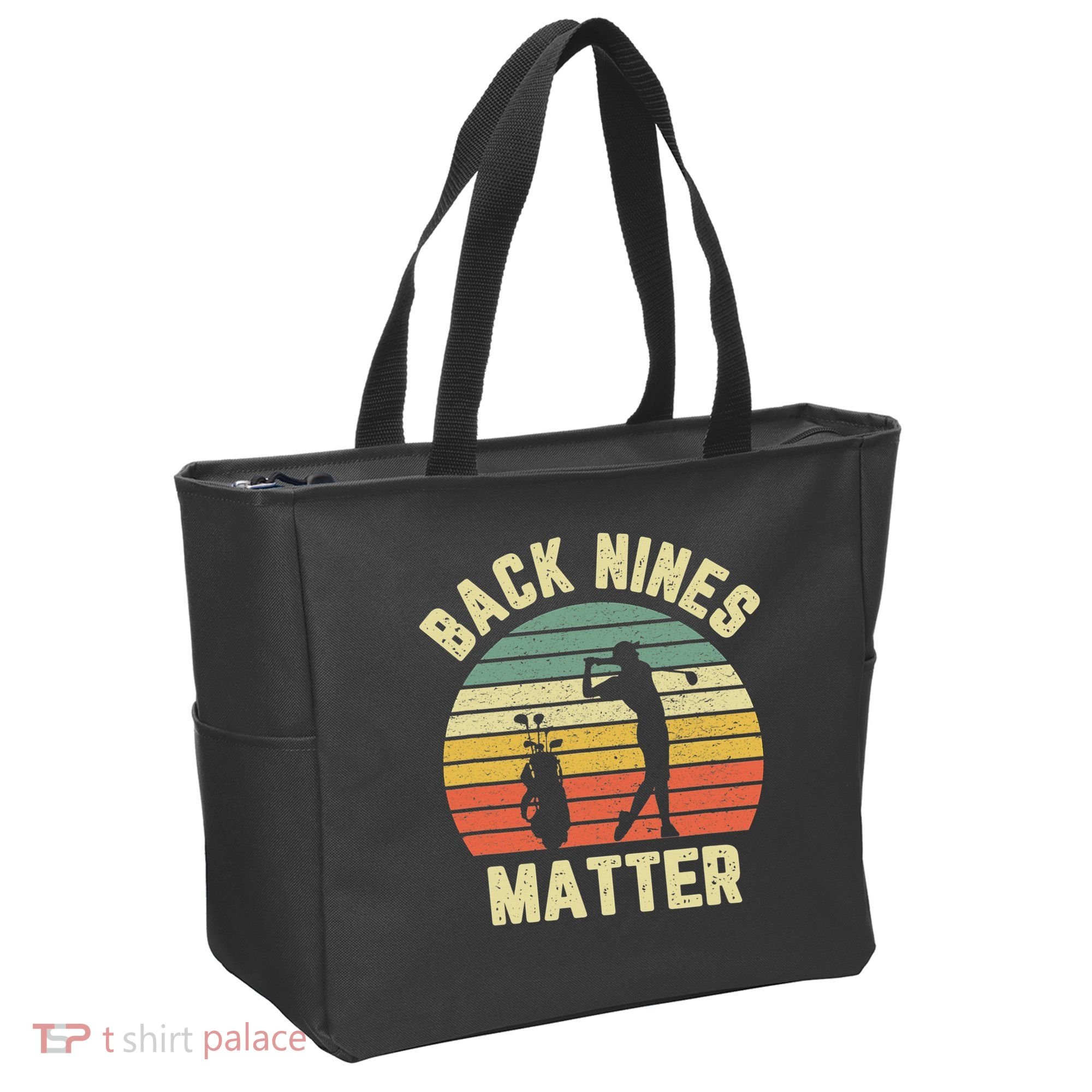 Retro Back Nines Matter Golfing Lover Golf Putt Tote Bag