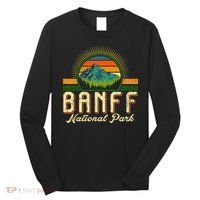 Retro Banff National Park Moutains Camping Hiking Outdoor Long Sleeve Shirt thumb 0