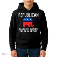 Republican Because Not Everyone Can Be On Welfare Kids Hoodie thumb 4
