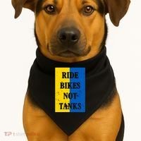 Ride Bikes Not Tanks Ukraine USA-Made Doggie Bandana thumb 1