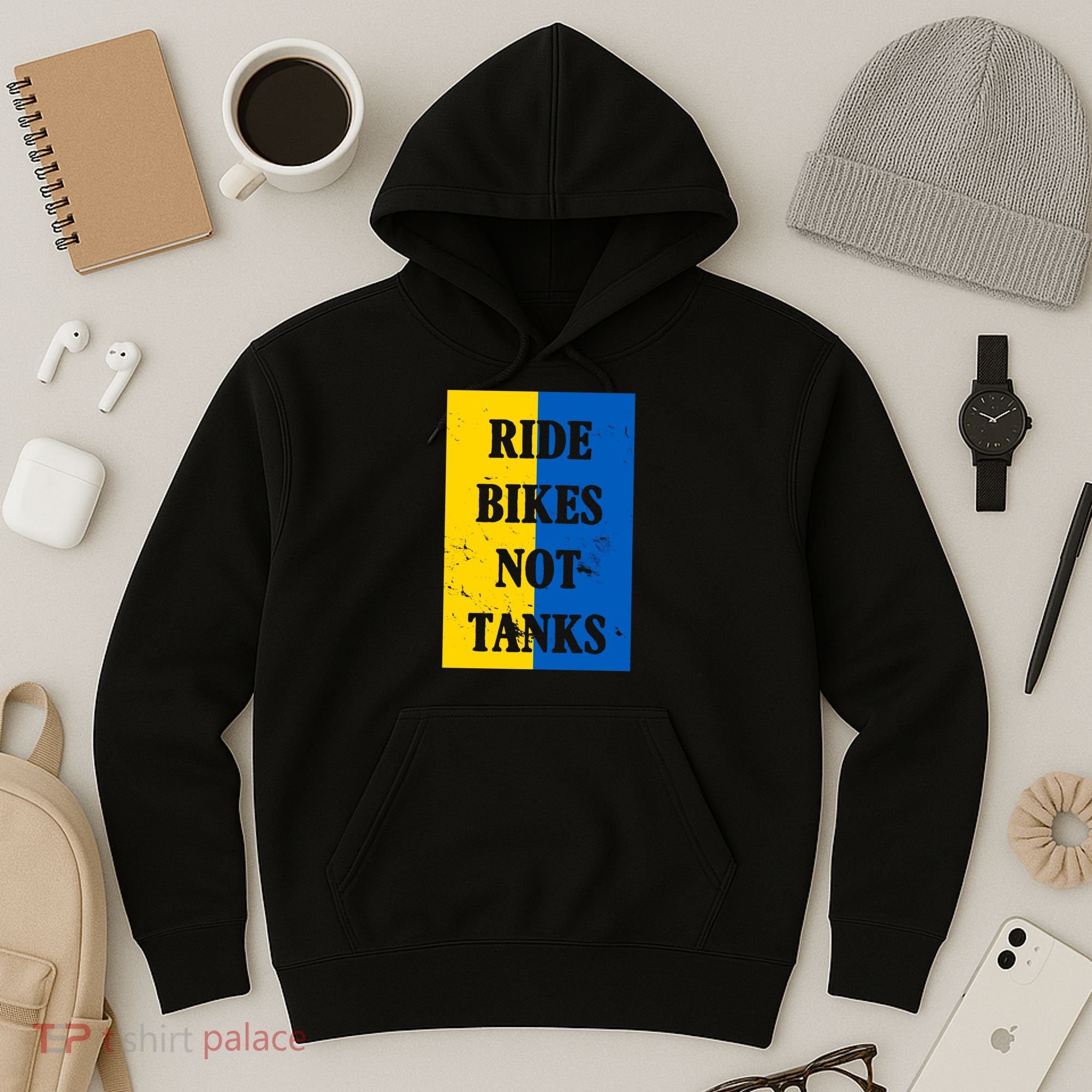 Ride Bikes Not Tanks Ukraine Hoodie