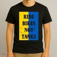 Ride Bikes Not Tanks Ukraine T-Shirt thumb 3