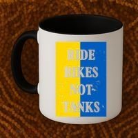 Ride Bikes Not Tanks Ukraine Coffee Mug thumb 2