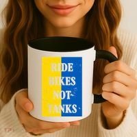 Ride Bikes Not Tanks Ukraine Coffee Mug thumb 3