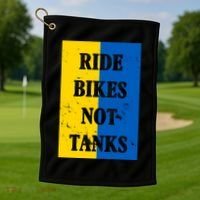 Ride Bikes Not Tanks Ukraine Golf Towel thumb 1