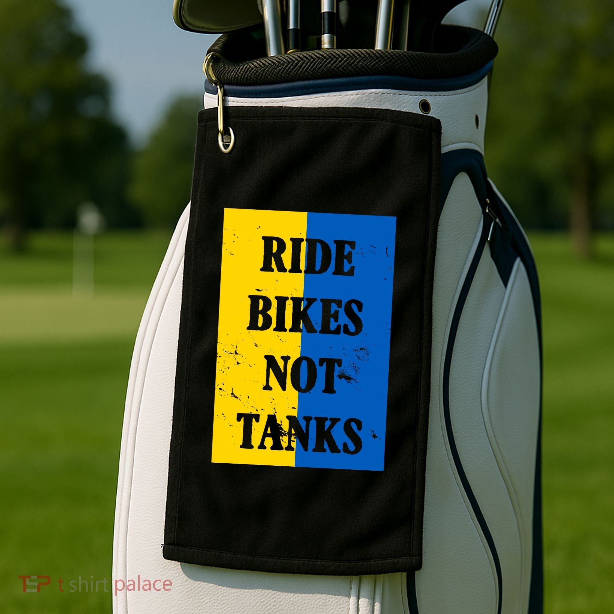 Ride Bikes Not Tanks Ukraine Golf Towel