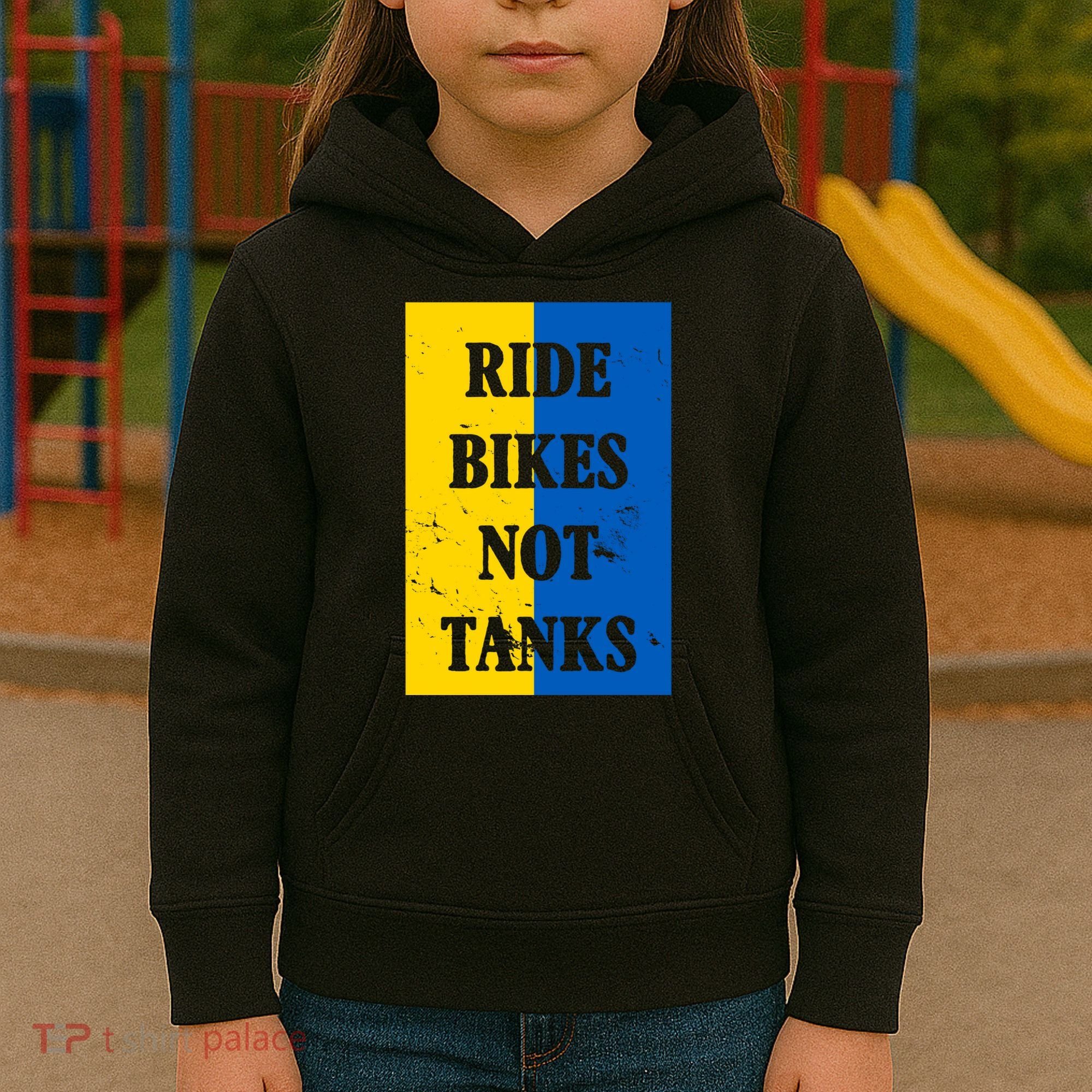 Ride Bikes Not Tanks Ukraine Kids Hoodie