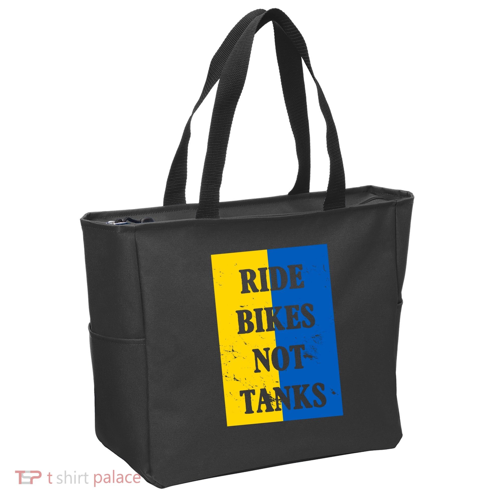 Ride Bikes Not Tanks Ukraine Tote Bag