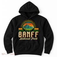 Retro Banff National Park Moutains Camping Hiking Outdoor Hoodie thumb 0