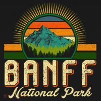 Retro Banff National Park Moutains Camping Hiking Outdoor Sweatshirt thumb 3