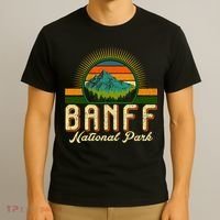 Retro Banff National Park Moutains Camping Hiking Outdoor T-Shirt thumb 3