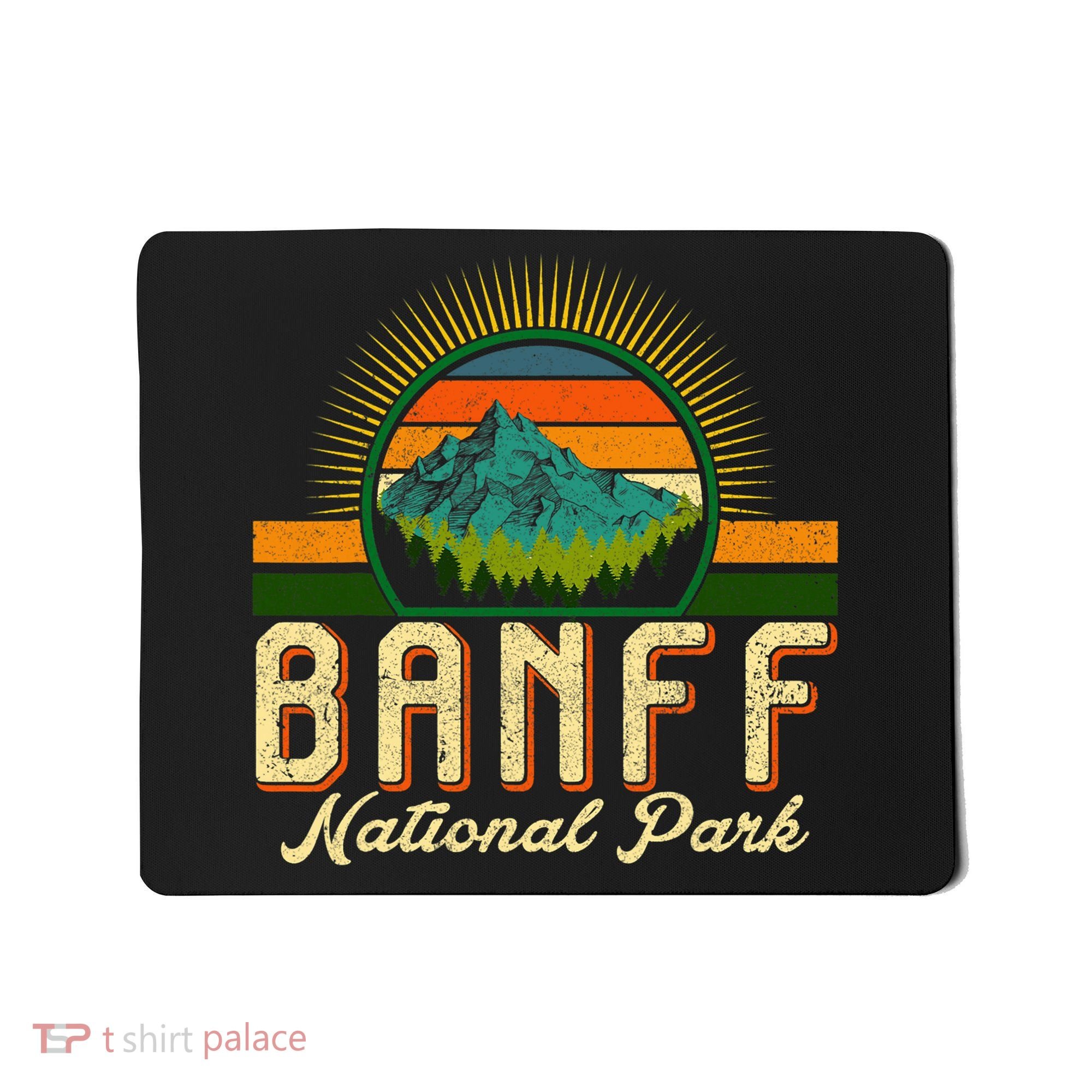 Retro Banff National Park Moutains Camping Hiking Outdoor Mousepad