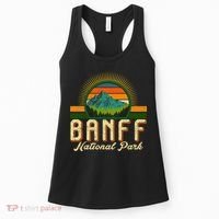 Retro Banff National Park Moutains Camping Hiking Outdoor Women's Tank Top thumb 0